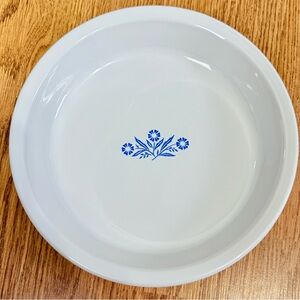 Vintage 1960’s Corningware P-309 9” Pie Plate Cornflower Blue White Design